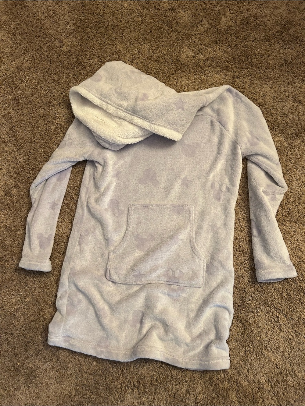 Disney Plush Hooded Tunic in Pale Lavender and Cream